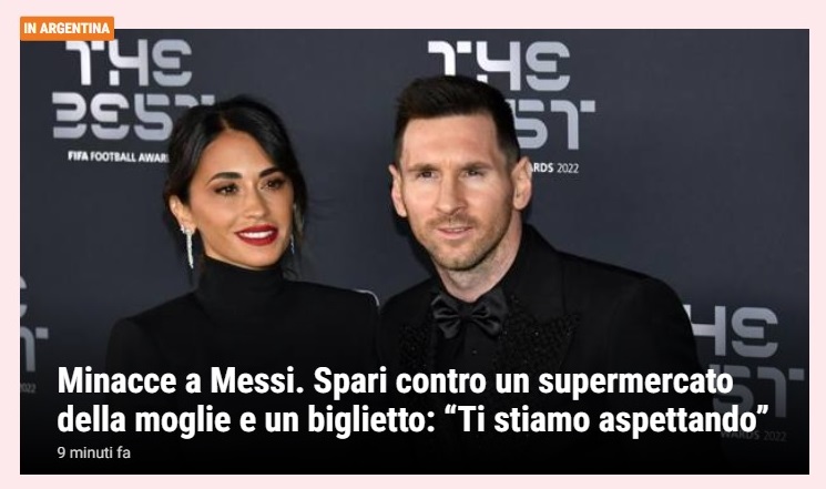 El mundo con alarma reflejó el mensaje mafioso a Messi - Revista Salvador