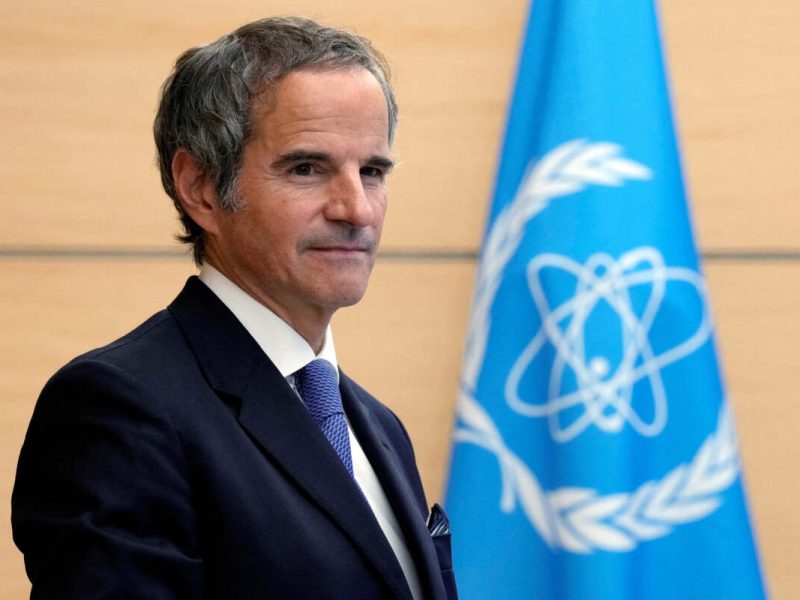 FILE PHOTO: Rafael Mariano Grossi, Director General of the International Atomic Energy Agency, waits to meet Japanese Prime Minister Fumio Kishida before presenting IAEA's comprehensive report on Fukushima Treated Water Release at the prime minister's office Tuesday, July 4, 2023 in Tokyo. Eugene Hoshiko/Pool via REUTERS/File Photo