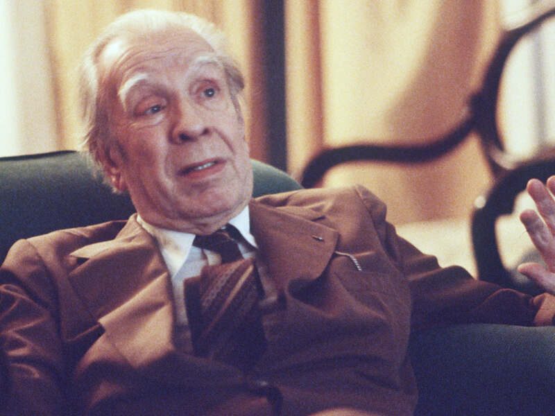 Argentina's writer Jorge Luis Borges talks in his Buenos Aires apartment on Nov. 20, 1981.  (AP Photo/Eduardo Di Baia)