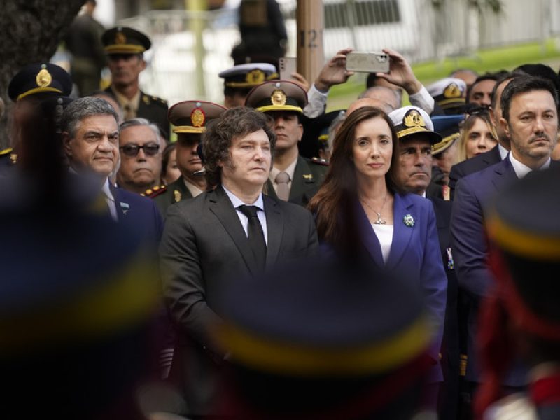 Malvinas - Argentina. El presidente Javier Milei durante el acto. 02.04.2024 Foto Maxi Failla